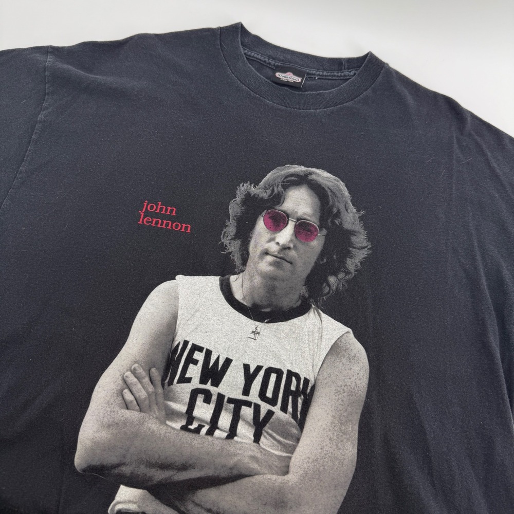 Vintage 1996 John Lennon Winterland NYC T-Shirt Bob Gruen Dreamer Black XL